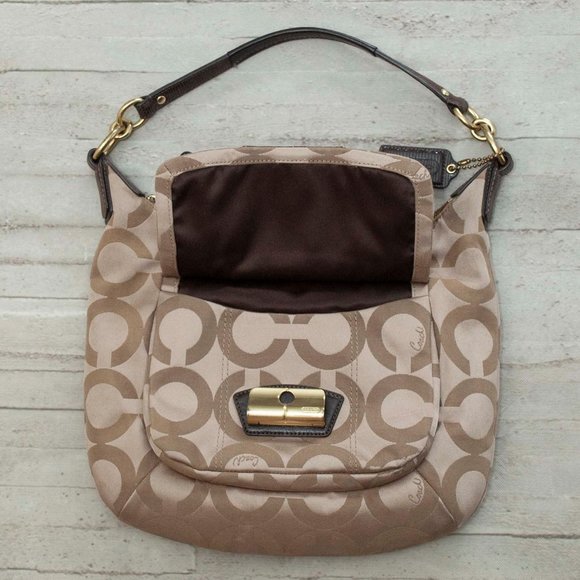 Coach Kristin Op Art Signature Hobo Sateen Bag - Picture 3 of 6